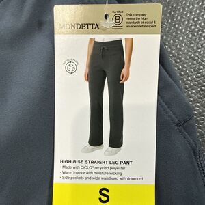 Mondetta Ladies Pull-On High rise Straight Leg Pant, Gray Small NWT